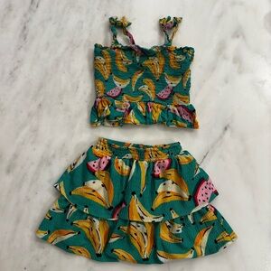 Old Navy Kids Tropical Fruit Print Skirt and top Set